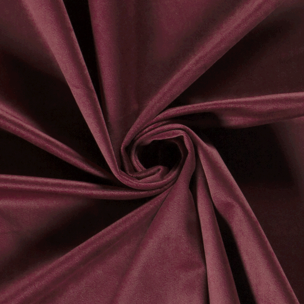 Velours tissu Unicolore Bordeaux