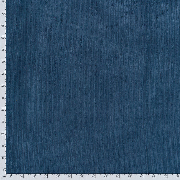 Velours Côtelé 4.5w tissu Unicolore Bleu acier