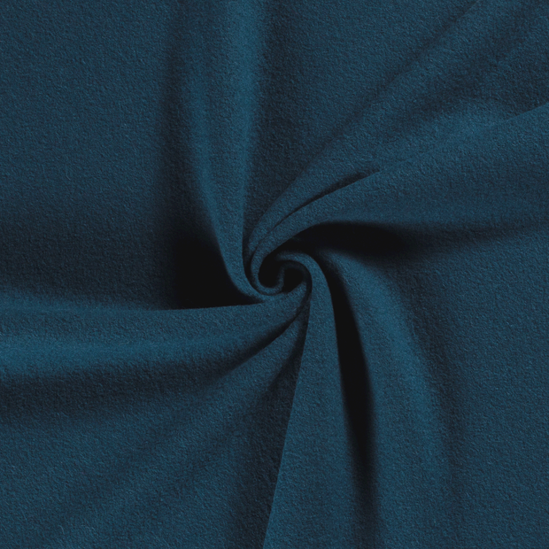 Chiffon en laine tissu Bleu Canard 