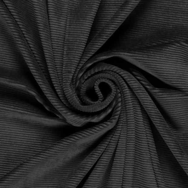 Nicky Velours Rib fabric Unicolour Dark Grey