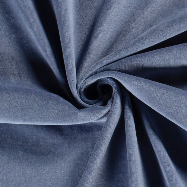 Nicky velours fabric Unicolour Indigo