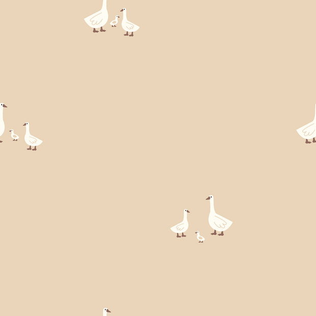 Cotton Poplin fabric Animals Beige
