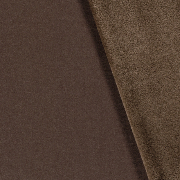 Alphen Fleece fabric Unicolour Brown