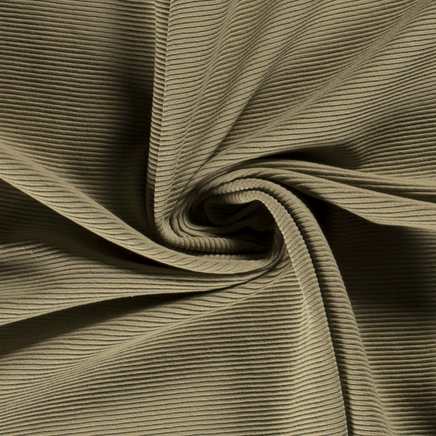 Ottoman jersey fabric Unicolour Olive Green