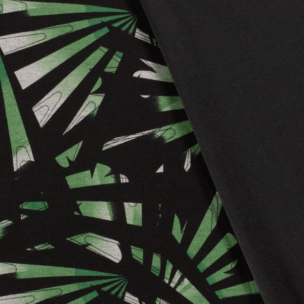 Poly Viscose Jersey fabric Abstract discharge printed 