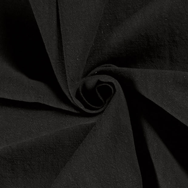 Ramie Lin tissu Unicolore Noir