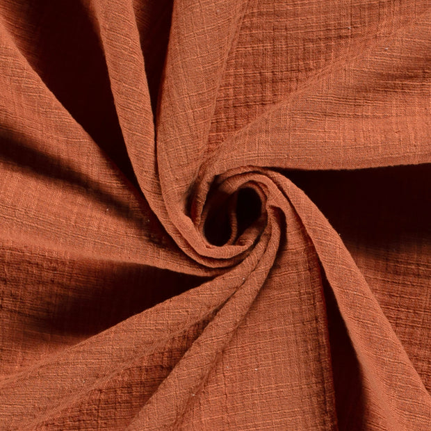 Muslin fabric Unicolour Redwood