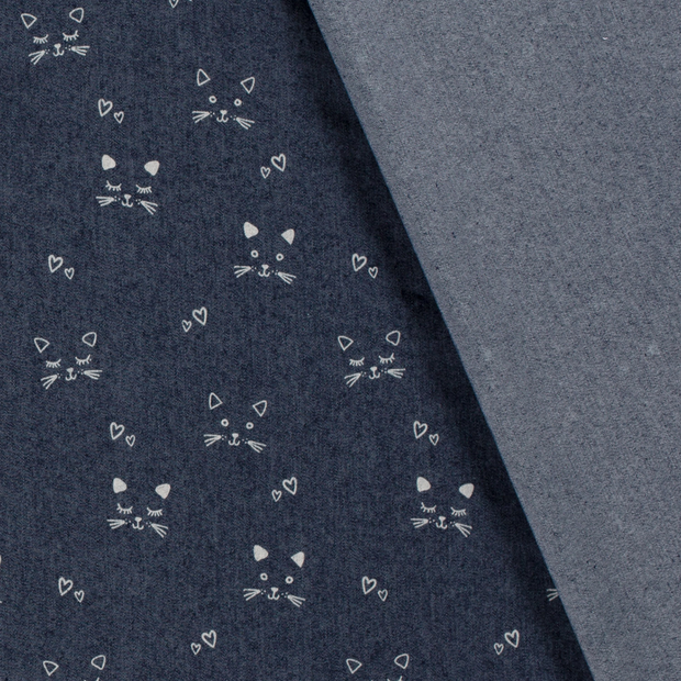 Denim fabric Animals printed 
