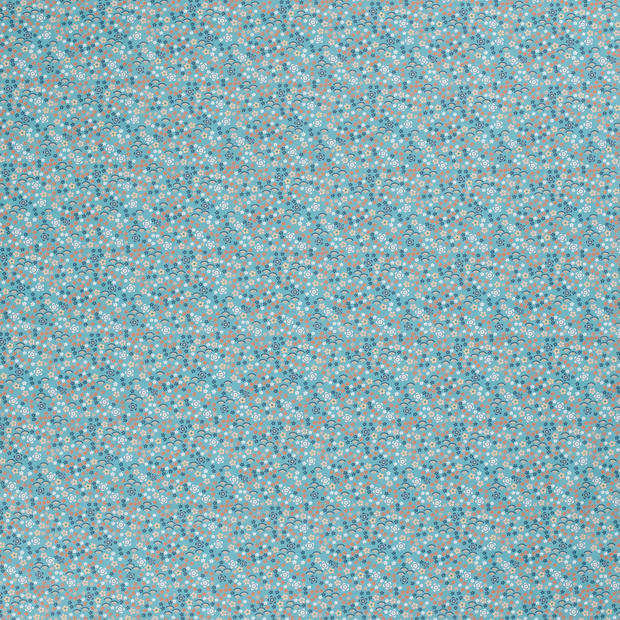 Cotton Poplin fabric Petrol matte 