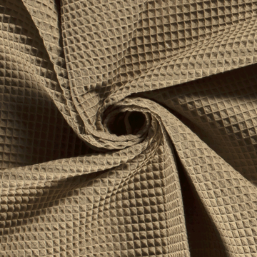 Waffle piqué fabric Unicolour Beige | Wholesale fabrics