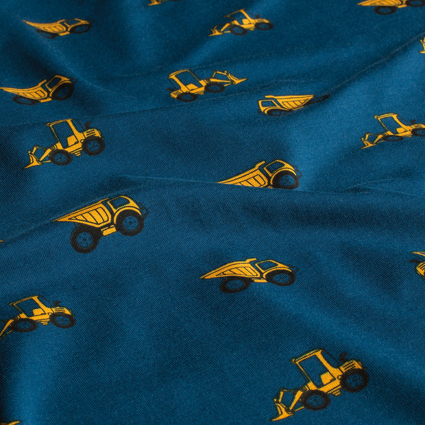 Cotton Jersey fabric Tractors Navy