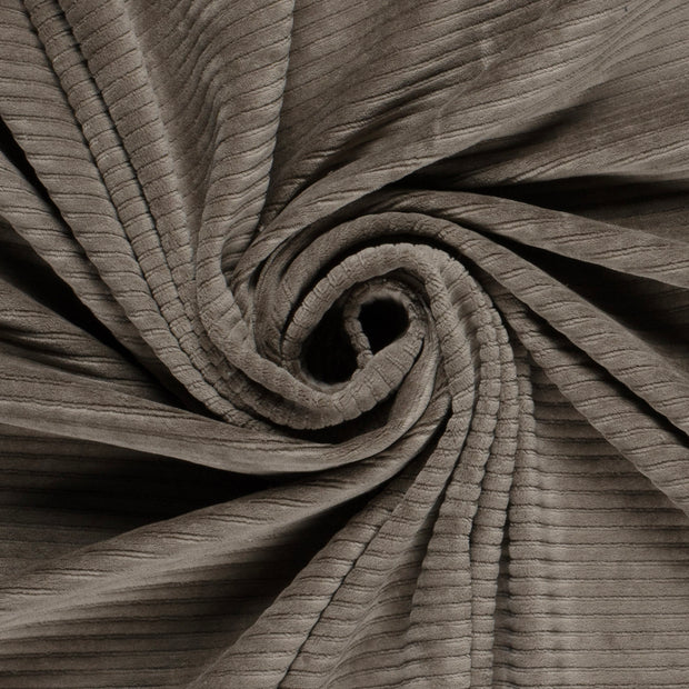 Nicky Velours Rib fabric Unicolour Taupe Grey