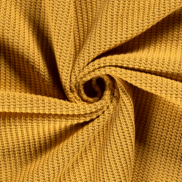 Heavy Knit tissu Torsade Ocre