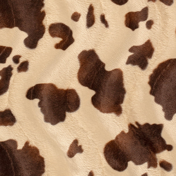 Velours fabric Cows Beige