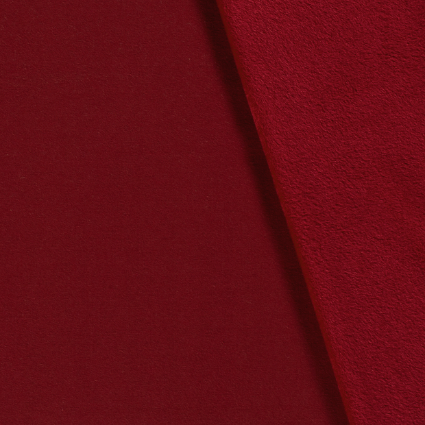 Alphen Fleece tela Unicolor Rojo oscuro