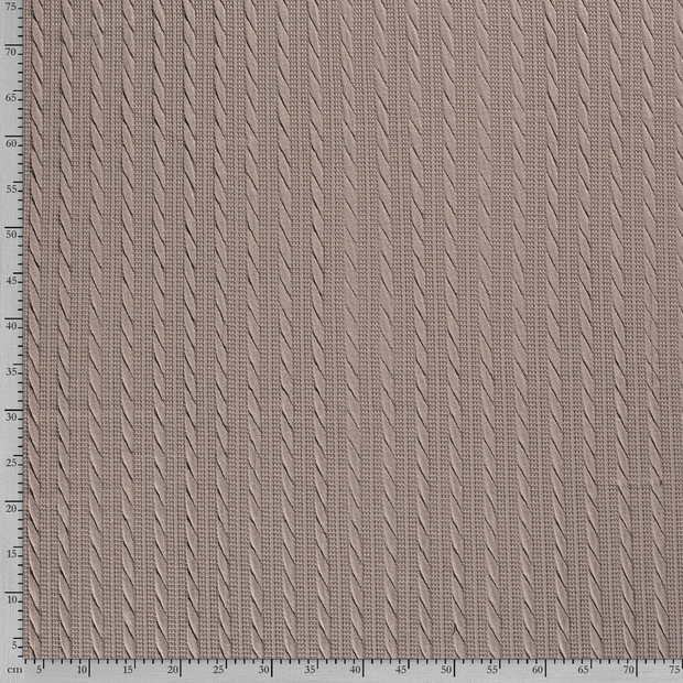 Heavy Knit fabric Cable Taupe Grey