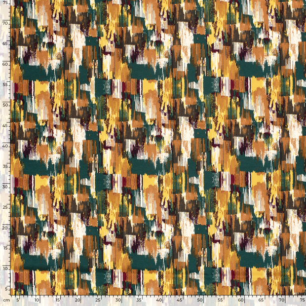 Quattro Stretch tissu Abstrait Vert foncé