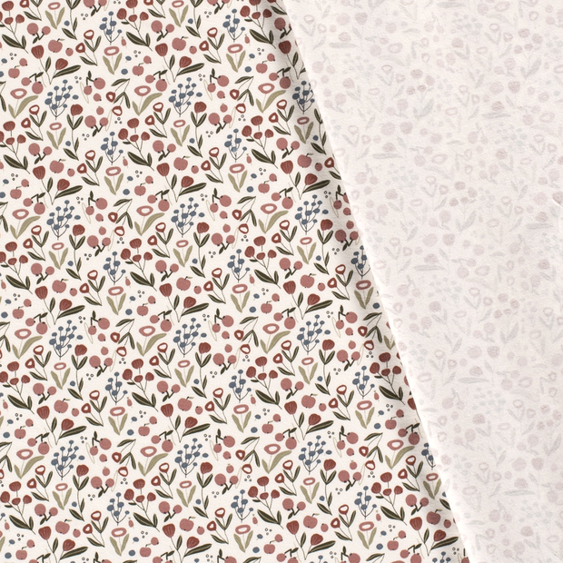 Jersey de Coton tissu fleurs imprimé 