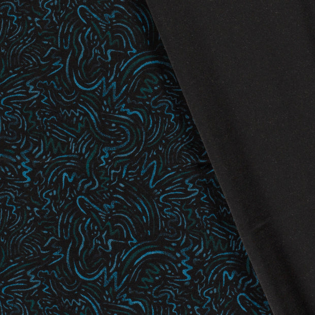 Poly Viscose Jersey fabric Abstract discharge printed 