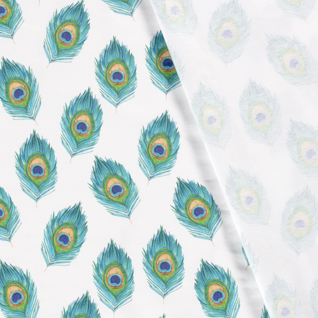 Cotton Jersey fabric Feathers digital printed 