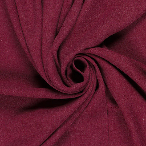 Woven Viscose Linen fabric Unicolour Bordeaux