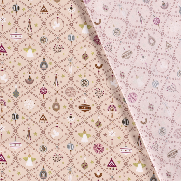 Cotton Poplin fabric Christmas printed and foil 