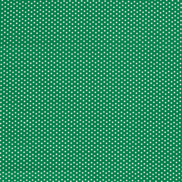 Cotton Poplin fabric Stars Green