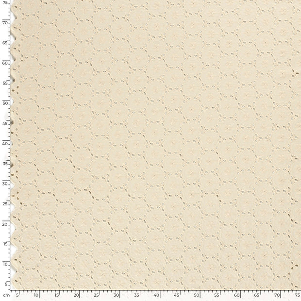 Voile fabric Abstract Beige