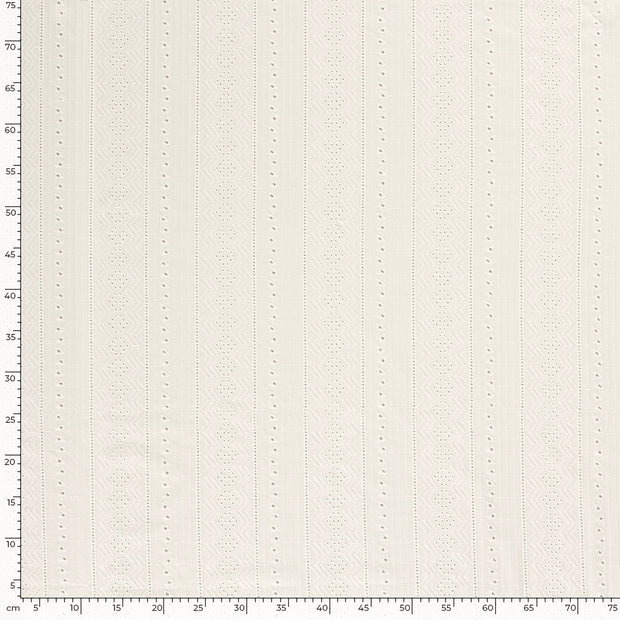 Voile fabric Abstract Off White