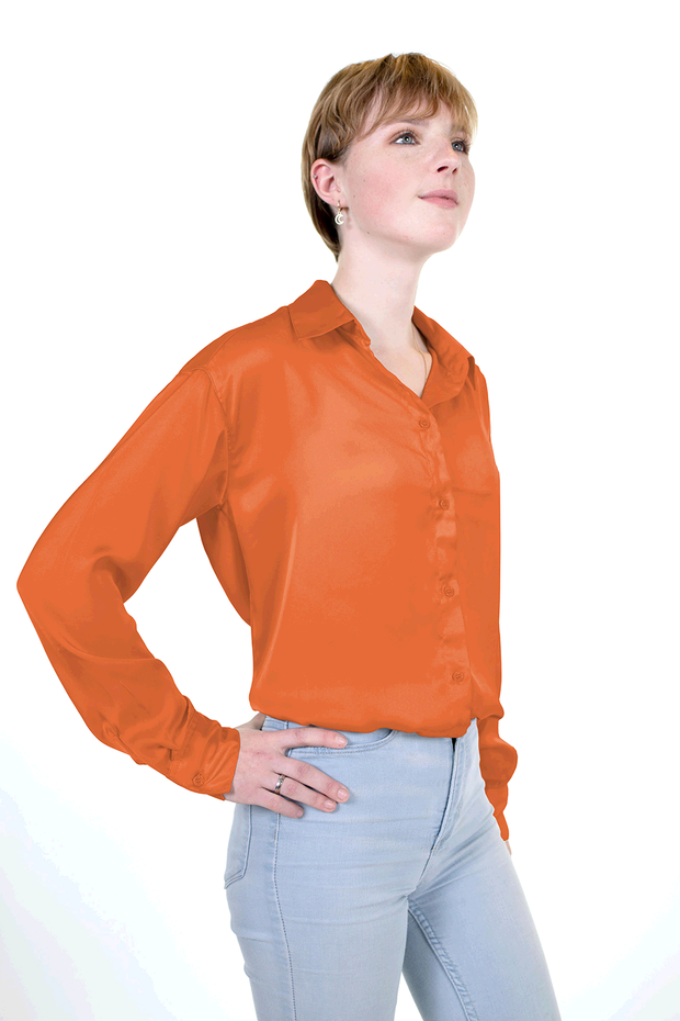 Satin fabric Unicolour Orange