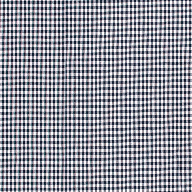 Cotton Poplin Yarn Dyed fabric Checks Navy