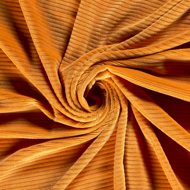 Velvet fabric Rib Oker
