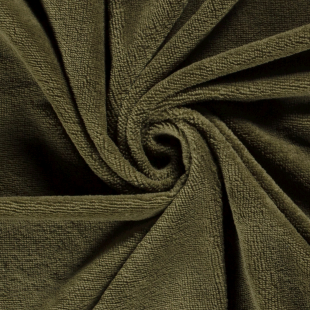 Bamboo Fleece fabric Unicolour Khaki Green