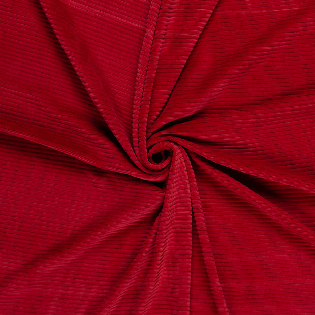 Nicky Velours Rib fabric Dark Red 
