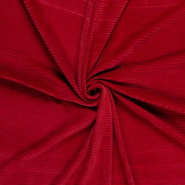 Nicky Velours Rib fabric Dark Red 
