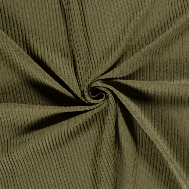 Rib Jersey fabrik Khaki-Grün 