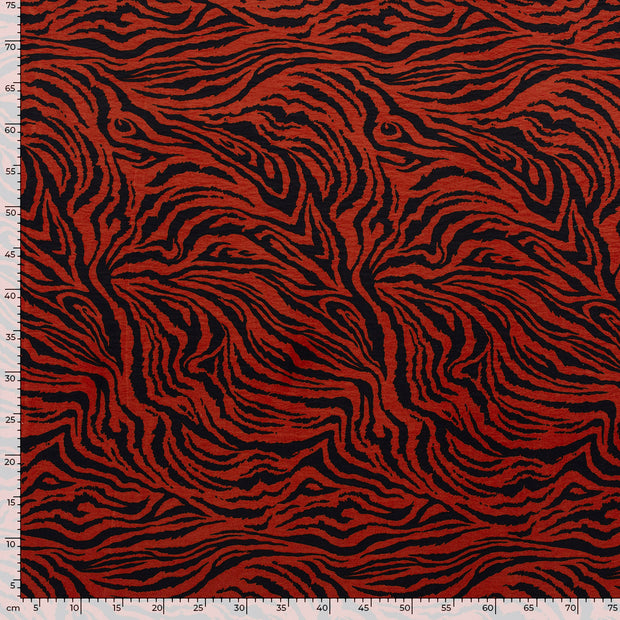 Viscose Nylon Twill stof Abstract Brique