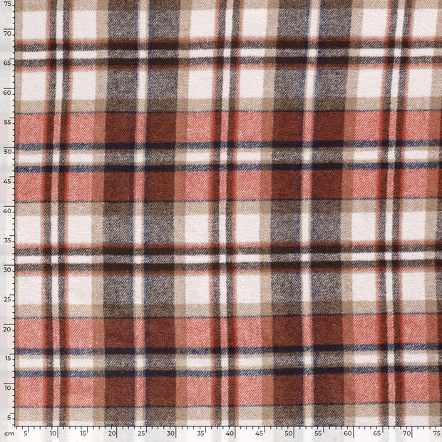 Jacquard fabric Checks Brique
