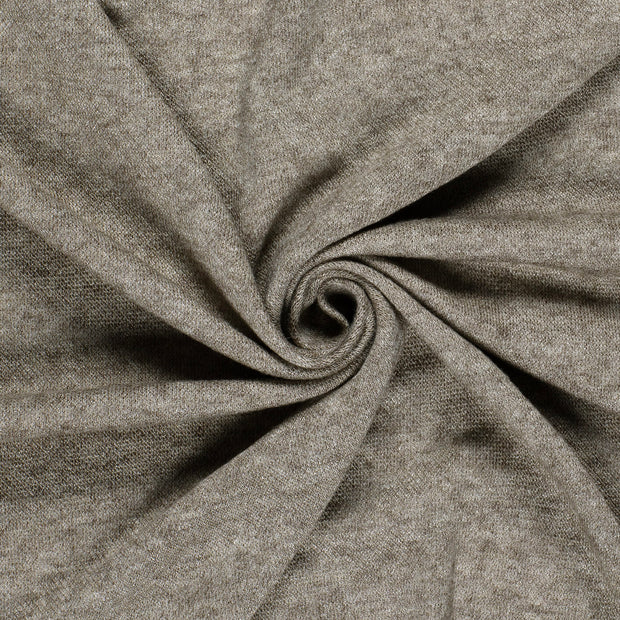 Heavy Knit fabric Melange Taupe Grey