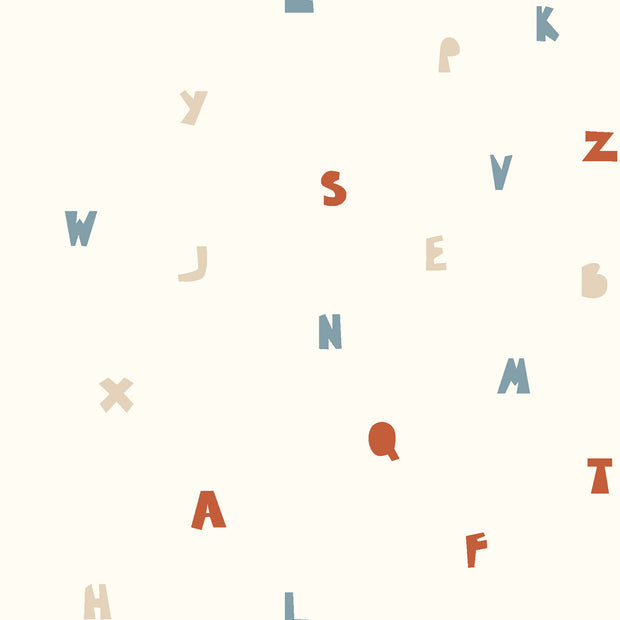 Baumwolle Popeline fabrik Buchstaben Wollweiß