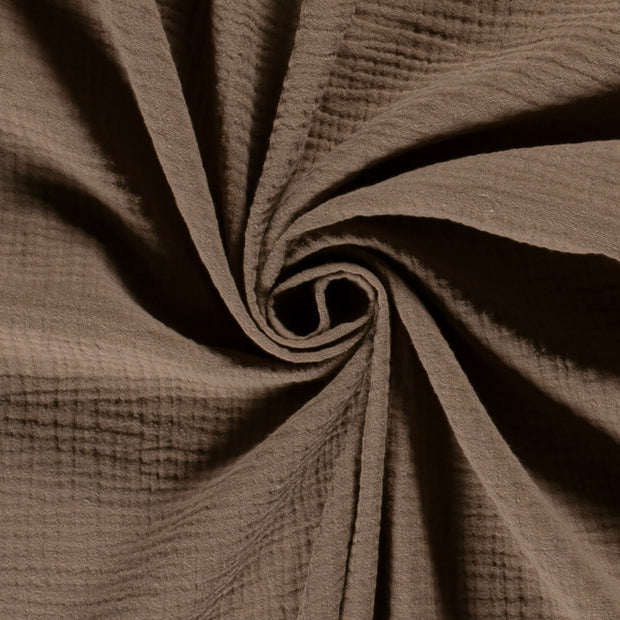 Muslin fabric Unicolour Brown Taupe