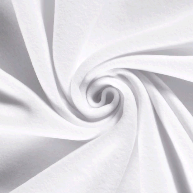 Polaire de Coton tissu Unicolore Blanc optique