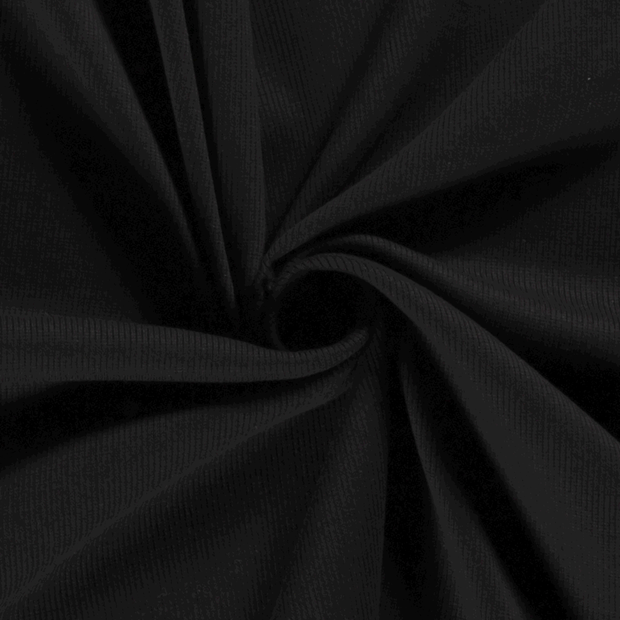 Rib Jersey fabric Unicolour Black