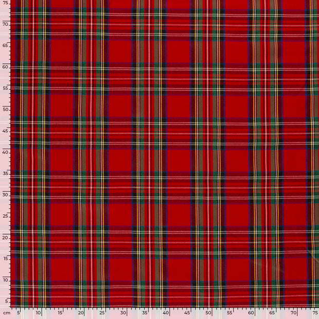 Gabardine fabric Checks Red