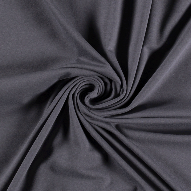 Cotton Jersey GOTS organic fabric Unicolour Dark Grey