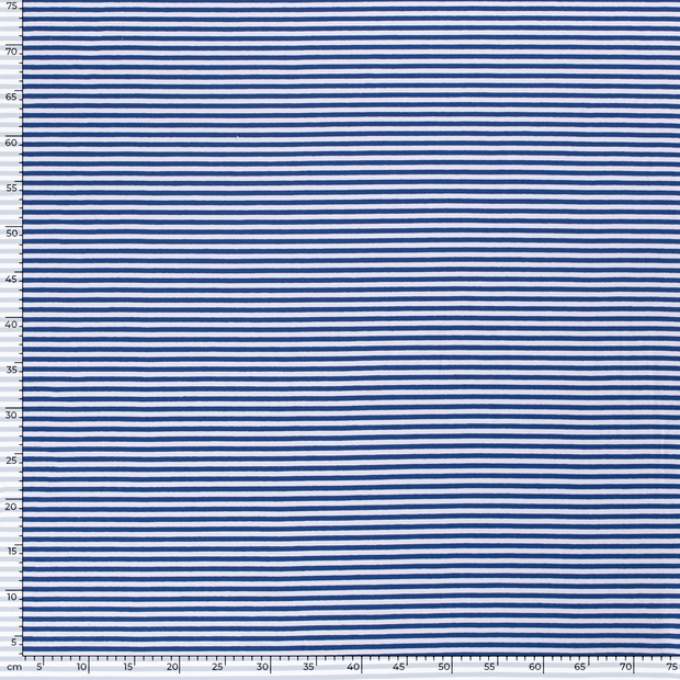 Cotton Jersey Yarn Dyed fabric Stripes Cobalt