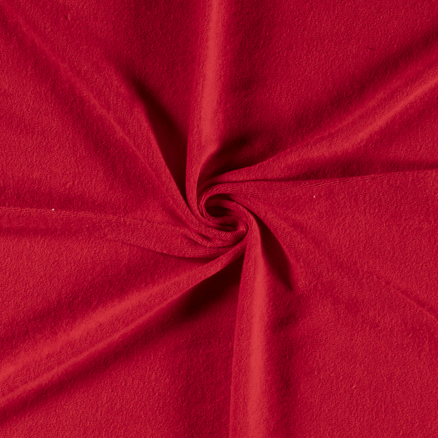 Stretch terry fabric Unicolour Red