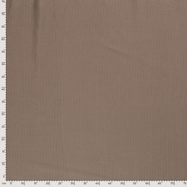 Gauffré Jersey tissu Unicolore Marron taupe