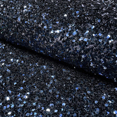Velours Paillettes Unicolore Bleu Marine