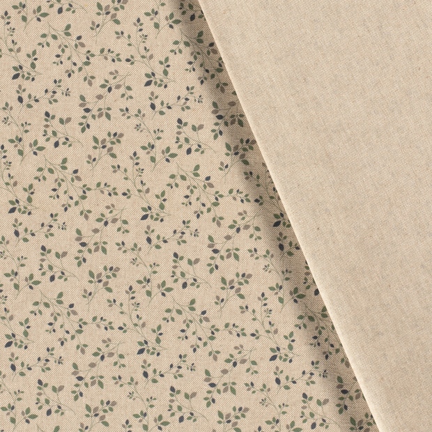 Panama fabric Leaves printed 